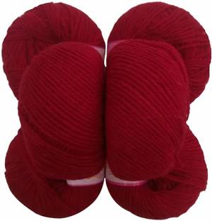 Vardhman Wool Red Baby Soft Acrylic Knitting Wool Red 150 Grams. Soft Wool Ball Hand Knitting Wool/Art Craft Fingering Crochet Yarn. Sweaters, mufflers, caps, Soft & Thin Wool