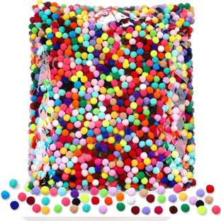 KRAFTMASTERS Pom Pom Balls Colorful Pompom Ball for CraftsDecorations,KidsProject(1Cm 300Pcs)