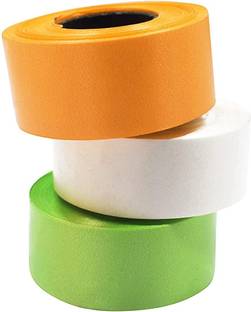 ASIAN HOBBY CRAFTS Tricolor Plastic Ribbon : Set of 3 Ribbon Rolls : 25 Meters Each