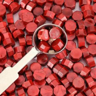 Curated Cart 100Pcs Red Color Wax Sealing Beads for Letter Sealing