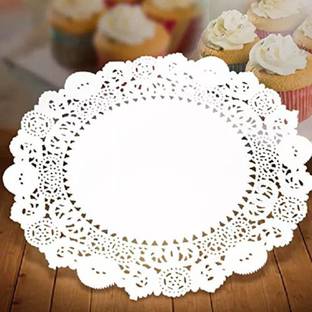 Satyam Kraft 100 Pcs Round Paper Doilies for Multipurpose Use (5 Inch)