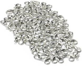 NANMAYA Jewellery Making Lobster Claw Clasps Hooks Silver 100 Pieces Necklace Findings