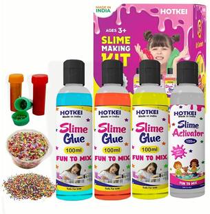 HOTKEI (Makes 15+ Slimes)DIY Slime Activator Glue Gel Kit Set Toy for Boys Girls Kids