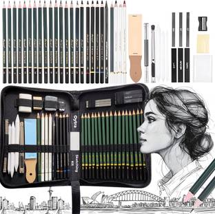 OYTRA Pencil Kit 42 Pcs for Potrait Professional Graphite HB Pencils Drawing Graphics