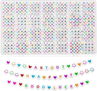 sannidhi 1400pcs Letter Beads DIY Friendship Bracelet Making Kit Cute Smile Face Charms