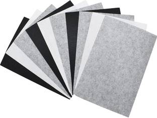 ASIAN HOBBY CRAFTS A4 Felt Sheet Grey/Black/White (Set of 10) : Used for Scrapbooking, Craft Projects,