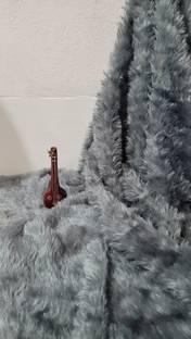 yo comfort 1M Unstitched Soft & Thin Grey Faux Fur Fabric. 38inL/60+inB/2cm Hair Length.