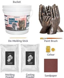bawy 3D Family Hand Casting Kit, for 2 Adult and 2 Kids Till Age 7