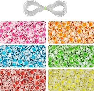 INDIKONB Crafty Flower Beads Set - 600 Multicolour Acrylic Plastic Beads (8mm)