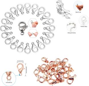 Honbom Lobster Clasp Jewelry Hook for Necklace Bracelet(200Pc Rose Gold & Silver Claw)