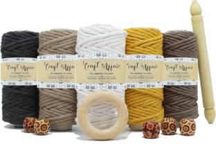 Craft Affair Charcoal, Beige, White, Mustard, Stone Thread