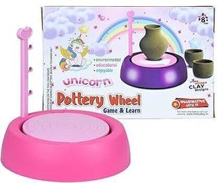 FUN EXPRESS Pottery Wheel Clay Pot Making Machine Game with Colors and Stencils