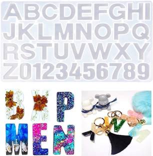 JR Enterprises Alphabet Number Silicone Resin Mold for Making Resin Without Hole