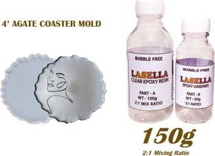 Lasella (4' AgateMold FREE)Smooth Finish Resin and Hardener2:1-Epoxy Resin Art Kit Resin Art Medium