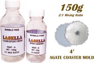 Lasella (4' AgateMold FREE)Easy to Use Epoxy Resin and Hardener (2:1) - Resin Art Kit Resin Art Medium