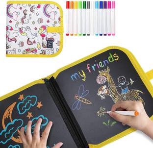 Gokich Reusable Kids Drawing Book Magic Painting Washable Erasable Activity Book