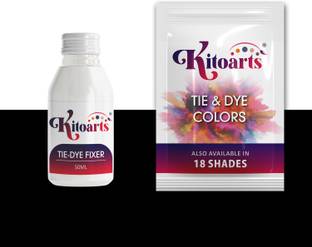 Kitoarts Black Dye for Jeans Cloth 100 Gram, Fixer 50 Ml, Fabric Dye color for Cloth
