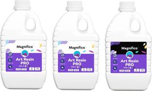 MAGNIFICO Art Resin Pro 3kg (2:1) Clear UV-Resistant Epoxy Resin Art Kit, Smooth Finish,