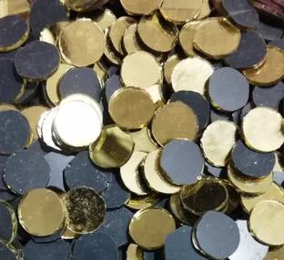 erthenterprise Golden colour round mirror kit for art & craft pack of 500