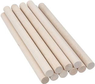 JCT AGRICO 10 INCH (DIA=25MM) 10 WOODEN DOWELS STICKS FOR MACRAME TAPESTRIES,CRAFT PROJECTS