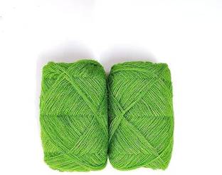 aaradhya 3 Ply Knitting Wool Yarn Pack of 5 (100 gm Each)Parrot-Green