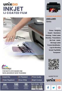 UNIXAA A4 Inkjet Transparent Positive IJ Coated Film Inkjet Printer (100Micron/50 Film)