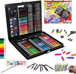 QPBM 150 pcs Painting Set Color Pencils with Portable Art Box-Drawing kit Markers Art