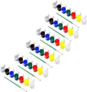 lookat Water Colours, Paint with Brush for Kids Drawing Pack Of 6