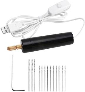Qalam Kaari Mini Hand Electric Drill for Resin Arts and Crafts 0.7-1.2mm Pin with drill bits