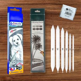 ARTTWALA ARTLINE DRAWING PENCIL SET+FC DRAWING PENCIL SET+PAPER STUMPS +KNEADABLE ERASER