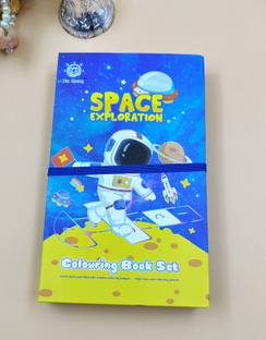 Paper Bear Astronaut Colour Book with Colorful 2in1 Pencil