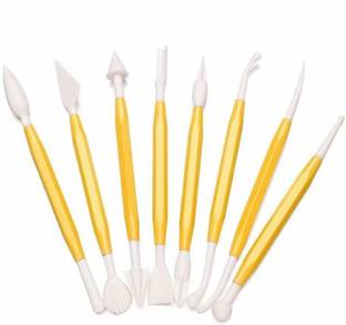 SHUANG YOU Crafts Plastic Carving Modelling Tools High Quality Double Heads Pottery Clay Ceramic Polymer Paper Mache Sculpture: 8 Pcs : 1 Pack
