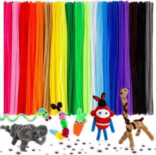 Prescent 12inch Pipe Cleaner Multi Color 100pcs for Hobby Craft, Scrapbooking, DIY & more