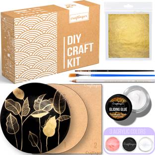 Craftinger Gold leafing Art Kit With Foil Leaf Gliding Glue And More