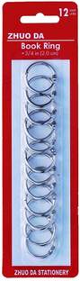 Prescent Stainless Steel Ring 12pc for Books, keychain, Cards & more - Diameter 19mm