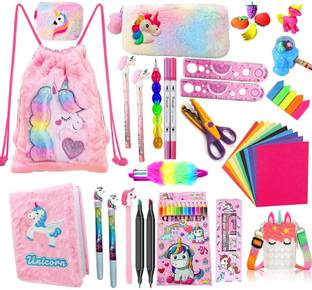 Neel Complete Unicorn School Stationery Combo-26pcs Birthday Return Gift Set For Kids