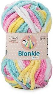 aaradhya Ganga Acrowools Blankie Super Soft Chenille Yarn 100gm Each (Pack of 4) Multii