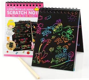 Aclipse Magic Rainbow Scratch Notebook Drawing, Educational Book Art and Crafts for Kids