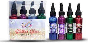 ARTIGGLE Glitter Glue Non-Toxic for Art and Craft Decoration (4color-40ML) | Sparkle Glue