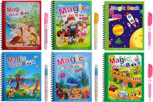 ibox Reusable Magic Water Painting Book |Doodle Pen (Pack of 6)