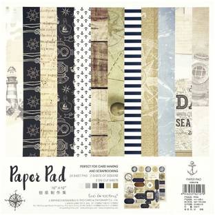 MOREL 24PCS MULTICOLOR 12 DESIGN PAPER IN TWO PIESE FOR ART CRAFT MAKING|10 X 10 INCH|