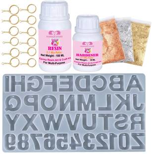 Hundur Store Resin Keychain Making Set DIY Kit 2:1 Ratio with (100Gm Resin +50g Hardner