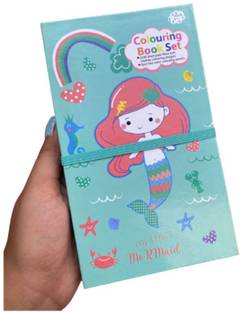 AMB Mermaid Theme Book with 8 Color Pencils, 60 Pages Art and Craft Drawing for Kids