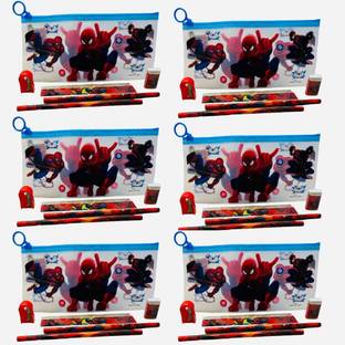 Prezzie Villa Pack of 6 Spider-Man Pencil Set with Pouch for Return Gifts Birthday