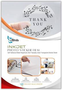 I-Birds Enterprises A4 Clear self Adhesive Non-Tearable Transparent Positive Sticker Film (50 Sheet)
