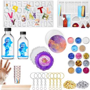 EVENS MORE Resin Art Kit With 4 Molds Resin And Pigments