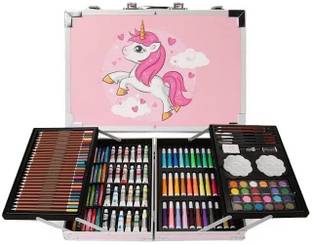 NANHE SHARKS Articult Artist Colour Set – Unicorn Color Box with Multiple Coloring Kit Sketch Pens Shaped Color Pencils