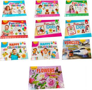 VISHAL TREND Colouring Books Collections For Early Learning | Pack Of 10 Colouring Book.