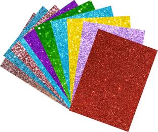 UNIXAA A4 Glitter Foam Sheet for Decoration, Art & Craft (10 Sheet 10 Different Color)