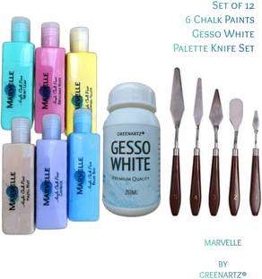 GREENARTZ Beginner's Chalk Painting Art Set with Gesso & Palette Knife